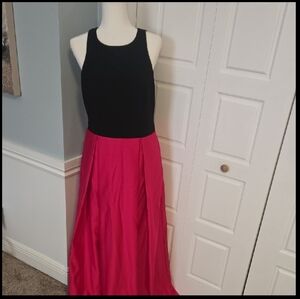 black & pink gown with pockets